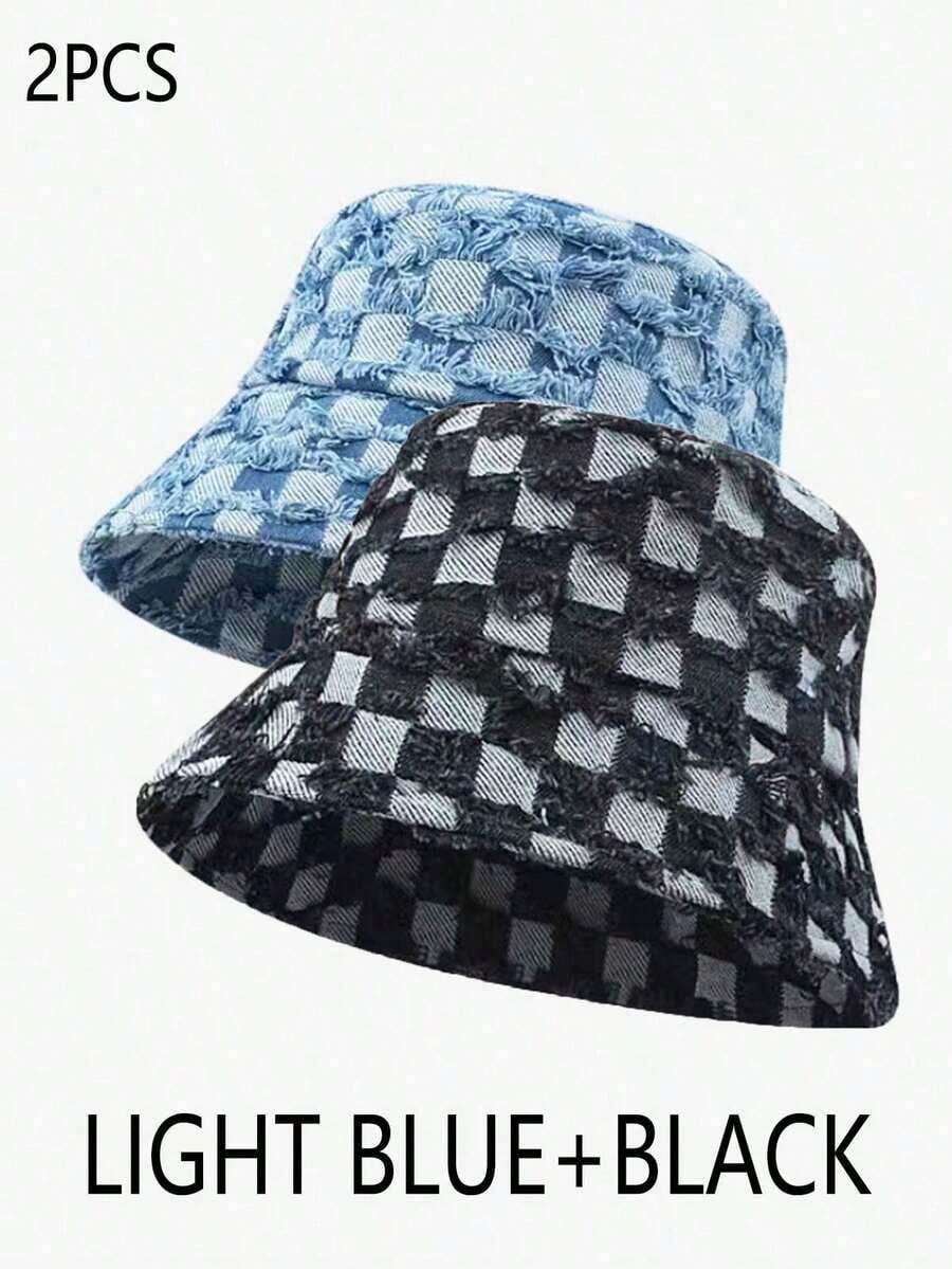 1pc Mesh Design Fashionable & Versatile Bucket Hat, Suitable Outdoor And Everyday Wear Street. - 淺藍色 - 查看 1