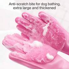 Multi-Function Silicone Pet Grooming Glove, Scratch Resistant, Massage, Deshedding Tool For Dogs, Cats, Kitchen, Car, Home Cleaning - Multicolor - View 5