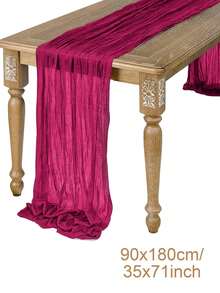 1 khăn trải bàn voan màu đỏ hồng, kiểu Bohemian, dài 90*180cm, thích hợp cho tiệc mừng em bé, trang trí tiệc sinh nhật, trang trí tiệc em bé, trang trí bàn ăn, trang trí đám cưới, đồ dùng tiệc cô dâu, trang trí nhà cửa, trang trí ghế, trang trí bàn trang điểm, đồ dùng tiệc mùa xuân - Màu Hồng Tươi - Xem 8