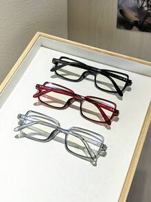 3 PCS Women's Iconic Square Glasses Frame Polycarbonate Lightweight Thin Frame Transparent And Clear Lenses Suitable For Daily Casual Wear With Glasses Box - Multicolor - View 5