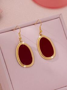 1 Pair Minimalist Oil Drop Earrings For Women - Irregular - View 2