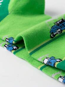 1/5 Pairs Daily Casual, Non-Slip, Moisture-Wicking, Breathable Sports Crew Socks - Green - View 5