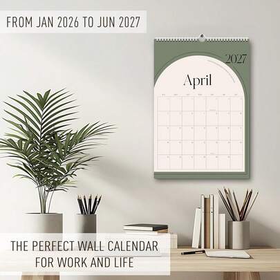 تقويم 2026، تقويم شهري بحجم A4 بتصميم بسيط، مع وظيفة الكتابة، يتضمن نظرة عامة شهرية وملاحظات، من يناير 2026 إلى سبتمبر 2027، يمكن استخدامه لتخطيط الوجبات والأعمال المنزلية والفواتير والمواعيد، مناسب للمكتب والمنزل، وهو أيضًا ضروري لموسم العودة إلى المدرسة في يناير 2026، خيار مثالي لهدايا رأس السنة الجديدة.