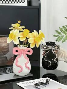Pink Bow White Flower Vase, Cute Vase Suitable For Decorating College Dorms, Nurseries, And Apartment Bedrooms, Adding A Girly Vibe - Multiple Styles - View 6