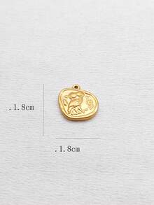 5 Stücke/Set Eulen Muster Lässig Stil Schmuckanhänger Accessoires, geeignet für den täglichen Gebrauch - Goldgelb - Übersicht 3