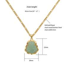 dollrinboy 1 chiếc dây chuyền mặt Phật mạ vàng 14K, unisex, dây xích dẹt 3mm. - Phật - Xem 7