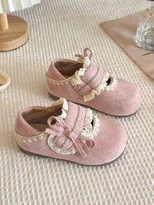 1 đôi giày Mary Jane đế mềm bằng da cho bé gái, thoáng khí, mũi tròn, thích hợp cho mùa xuân, hè và thu. - Hồng - Xem 4