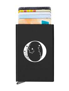 1pc Personalized Laser Engraved 26 Letter Name Card Holder, Aluminum Credit Card Case, Anti-Magnetic RFID Wallet With Auto Pop-Up Card Slot - Black - View 27