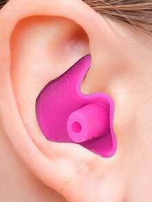 Waterproof Silicone Earplugs, Spiral Design Swimming & Bathing Ear Plugs, Anti Water Ingress Ear Protection For Adults, Family Use - Multicolor - View 3