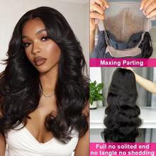 13x4 Body Wave Lace Front Wigs Human Hair Pre Plucked Small Knots With Baby Hair 200 Density 28 Inch HD Full Frontal Glueless Human Hair Wigs For Women Mother Gift Ideas - Natural Black - 查看 4