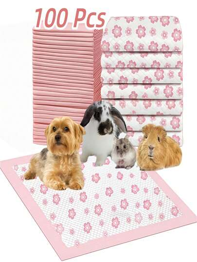 4种尺寸可选，防漏速干狗尿垫，6层超强吸水加厚幼犬训练垫，适用于狗、猫、兔子，可用于如厕训练和家庭室内如厕训练。