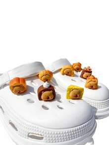 5个/10个水豚鞋饰，卡通动物鞋配件，ABS塑料沙滩装饰，可爱卡通简约时尚，百搭装饰，适用于凉鞋、休闲、派对、户外等场合 - 卡皮巴拉B - 查看 8