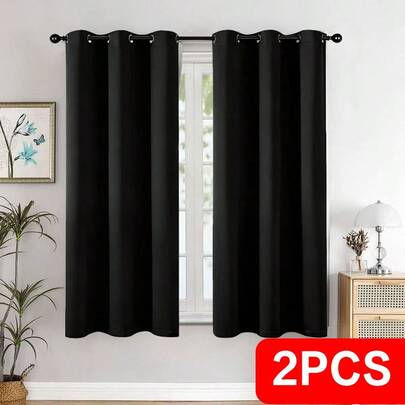 Blackout Curtains For Bedroom, Thermal Insulated Grommet Window Curtains, Noise Reducing & Privacy Protecting Drapes, Set Of 2 Panels