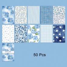 50pcs Vintage Planner Scrapbook Paper, DIY Decorative Background Memo Paper For Journaling, Non-Adhesive Mixed Pattern Material Paper, Ideal For Decorating Planners, Creating Art Projects, Scrapbooks And Junk Journals - Rectangle - View 13