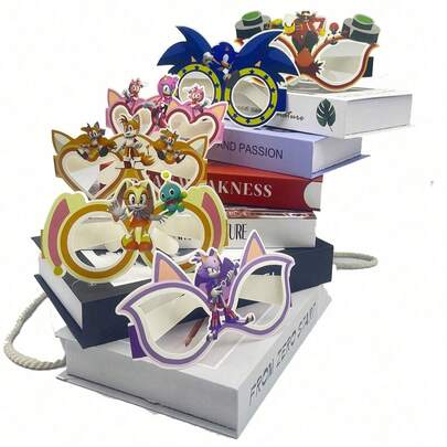 DOBBLE 6 chiếc ly giấy dùng một lần hình nhân vật hoạt hình, thích hợp cho các bữa tiệc cuối tuần theo chủ đề, đạo cụ chụp ảnh.