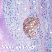 1 件装炫彩亮片桌旗，闪亮金属金色奢华桌布，美人鱼主题派对、圣诞节、迎婴派对、婚礼、生日派对 - 彩色 - 查看 5