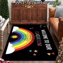 Rainbow Smile Sun Pattern Doormat, Welcome Mat, Entrance Rug, Foyer Carpet, Living Room Carpet, Bedroom Carpet, Kitchen Mat, Hallway Carpet - Premium - View 9