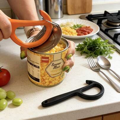 1pc Manual Can Opener With Non-Slip Handle