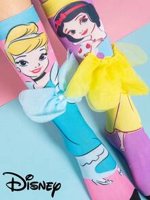 Disney Cute 3D Princess Series Knee-High Socks, Fashionable Children's Party Socks, High-Quality Gifts, Back To School Season, Interesting & Stylish Princess Leg Warmers - Multicolor - View 10