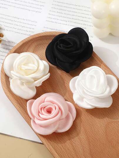 1pc Elegant Flower Fabric Brooch For Women, Delicate Decor, Versatile Accessory For Clothes Bags Hats, Daily & Party Fashion Jewelry, For Women