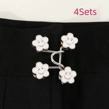 Floral Cinched Waist Buckle, Sweet Metal Waist Belt Buckle, Niche Design Waist Accessory, Versatile Cinching Waist Fastener - Multicolor - View 17