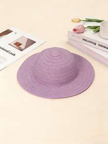 1顶儿童草帽，适合作为礼物、日常外出、野餐、日光浴、海滩度假等场合。 - 彩色 - 查看 6