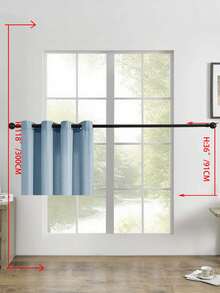 1片装薄纱窗帘，带孔眼，透光窗帘，半透明窗帘，家用/办公用窗帘，纯色现代简约涤纶薄纱窗帘，透光，适用于卧室/客厅/阳台，防紫外线 - 藍色 - 查看 34