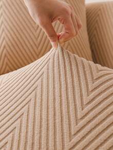 1pc All-Season Stretch One-Piece Sofa Cover, Fabric Anti-Slip Full Wrap Sofa Seat Cushion Cover With Anti-Slip Foam Bars, Washable, Dust-Proof, Fade-Resistant, Pet-Friendly Protective Cover For Bedroom, Office, Living Room - Khaki - View 6