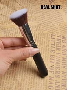 GFYICAI Large Flat Top Kabuki Makeup Brush - Premium Liquid, Cream And Powder Makeup Brush - For Buffing, Blending And Face Application - Perfect For Seamlessly Applying Liquid, Cream, Powder, Blush - 1.3 Inch Top Diameter, 100% Vegan Synthetic Makeup Brush, Suitable For All Skin Types, Women's Favorite Item. - Black - View 8