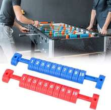 Luatoxry Foosball Ball Score Counter, 10 Numbers 2Pcs Table Football Scoring Counters, Plastic Foosball Table Scoring Counter, Red And Blue Foosball Scoreboard, 105x16inch - White - View 3