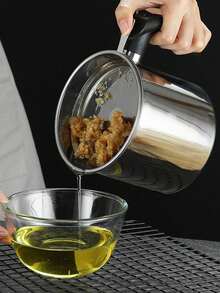 1pc Stainless Steel Oil Storage Can With Leak-Proof Seal & Ergonomic Handle - Reusable Oil Container For Frying, Baking, Cooking - Easy-Pour Spout, Kitchen Essential, Baking Essentials Modern Kitchenware Filtering Mechanism - View 6