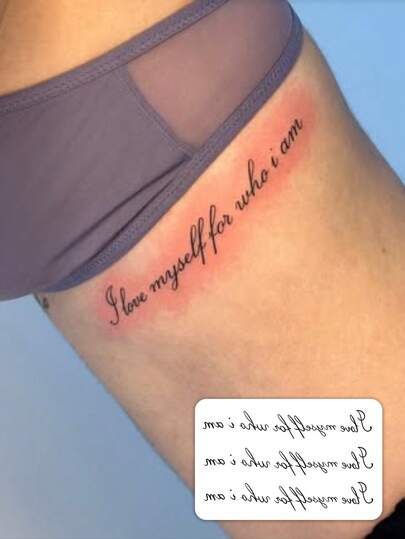 1 pièce Autocollant de tatouage temporaire à l'épreuve de l'eau à la mode avec texte anglais manuscrit, convient pour les personnes, peut durer 2-3 jours