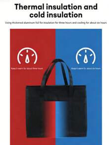 Bolsa aislada, bolsa refrigeradora impermeable para picnic, lonchera, bolsa refrigeradora plegable para almacenamiento de alimentos - Multicolor - Ver 4