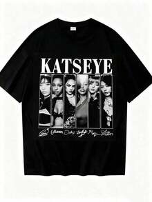Katseye All Member Sweatshirt, Katseye Beautiful Chaos World Tour Shirt, Katseye Gnarly Chibi Shirt, Gabriela Shirt, Katseye Soft Is Strong - 黑色 - 查看 6