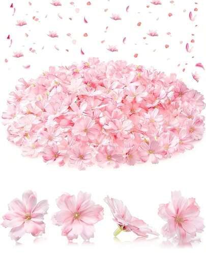 24 piezas de cabezas de flores de cerezo artificial, cabezas de flores de seda falsas, accesorios para el cabello de novia, flores de seda hawaianas DIY, decoración para el hogar de fiestas de boda, decoración para el Día de la Madre