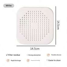 Multi-Use Flexible Silicone Sink Protector Mat, Fine Hole Anti-Clog Drain Filter Cover, Waterproof Reusable Hair Catcher Stopper For Kitchen Sink, Bathtub, Laundry Room And RV Sinks, Easy To Install And Clean, Practical Household Drain Protector Accessory For Bathroom And Daily Home Use - Light Grey - View 15