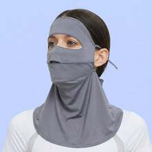 UPF 50+ Ice Silk Sun Protection Face Mask (With Neck Guard) - Women's Sun Protection Gear. A Breathable, Full-Face UV-Blocking Mask (Featuring Adjustable Ties), Designed Specifically For Women. Ideal For Outdoor Activities Such As Golf, Cycling, Hiking, And Fishing. Keywords: Ice Silk Sun Mask, UV-Blocking Face Cover, Neck-Guard Sun Mask, Cycling Mask, Golf Sun Protection Accessory, Hiking Sun Gear, Breathable Sun Mask. - Grey - View 4