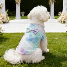 2026 Camisa con cordones teñida para mascotas con corbatín - Parte superior suave y linda adecuada para perros y gatos pequeños a medianos - Rosa - Ver 5