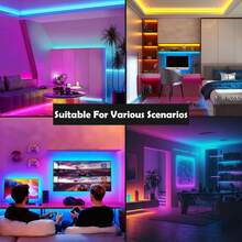 5V USB供电RGB LED灯带。配备红外44键遥控器，6种动态模式，20种静态颜色，5V RGB条形LED灯，适用于客厅、卧室、橱柜、楼梯、电视背光以及各种派对装饰。 - 多色光 - 查看 8