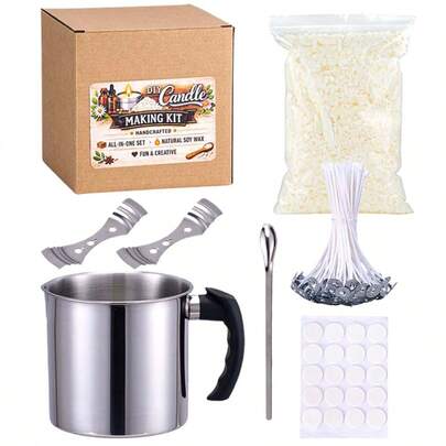 1 Lb Soy Wax Kit, DIY Candle Making Supplies, High Quality Natural Soy Wax, Candle Making Accessories