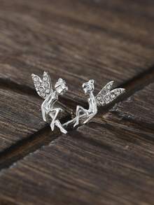 1对女士优雅耳环，波西米亚风，精致翅膀和触角设计，简约日常及派对饰品 - 耳環 - 查看 4