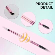 Dual-Ended Brow Brush, Eyebrow Brush, Angled Eye Brow And Spoolie Brushes, Shaping And Filling Eyebrows, Eyebrow Spoolie Brushes For Precise Brushing - Multicolor - View 9