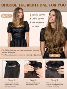 YILITE 7pcs #1 Jet Black Clip In Hair Extensions Real Human Hair Remy Human Hair Extensions Double Weft Straight Clip Ins For Women - S1 - View 7