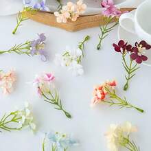 30 Stück winzige Schleierkraut Blumen, mehrfarbiger künstlicher Schleierkraut Strauß, frischer Landhaus-Stil Stoffblumen, DIY Handwerks-Dekorationsmaterial, zarte durchscheinende Blütenblätter, realistische Textur, mehrfarbig gemischt um verschiedene Kreationsbedürfnisse zu erfüllen, mit schlanken grünen Stielen kombiniert um das lebendige frische Gefühl von echtem Schleierkraut nachzuempfinden. Doppelter Blütenkopf-Design, kompakt und exquisit, ohne leichtes Ausstreuen oder Verblassen. - Verschiedenfarbig - Übersicht 6