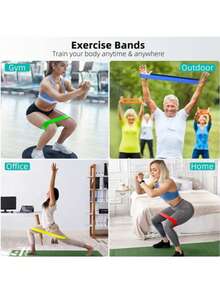1/3/5/8pcs Yoga Fitness Latex Stretch Bands, Elastic Bands, Tension Bands, Home Fitness Tension Ropes, Resistance Bands, Gym Accessories, Outdoor Sports Supplies, Home Fitness Supplies, Home Sports Accessories, Yoga Accessories, Pilates Accessories, Home Fitness Bands, Yoga Essentials, Gym Essentials - Multicolor - View 2