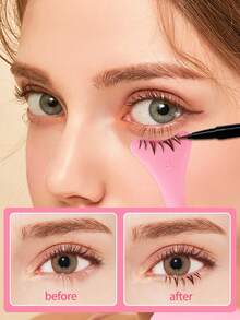 1个睫毛夹，睫毛刷辅助工具，适合初学者使用 - 粉色 - 查看 2