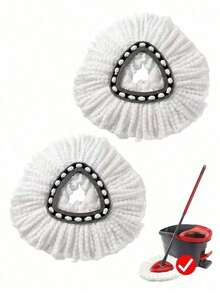 1pc Replacement Mop Heads, Compatible With O-Cedar/ Easywring Spin Mops, 2pcs Super Microfiber Mop Refill - Trắng - Xem 1