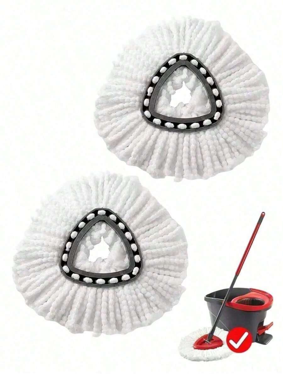 1pc Replacement Mop Heads, Compatible With O-Cedar/ Easywring Spin Mops, 2pcs Super Microfiber Mop Refill - Trắng - Xem 1