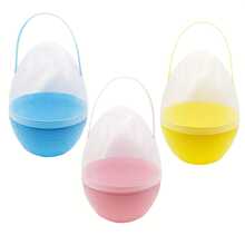 10-30cm Grande secchio di plastica trasparente con manico | Contenitore a forma di uovo extra large, adatto per la caccia alle uova di Pasqua riempite, decorazione per feste, cesto per la caccia alle uova di coniglio, forniture per feste di primavera - Stili multipli - Visualizzare 7
