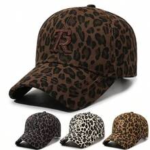 1 chiếc mũ lưỡi trai in họa tiết da báo thêu chữ thời trang, mũ snapback chống nắng ngoài trời sáng tạo. - Nhiều màu - Xem 1